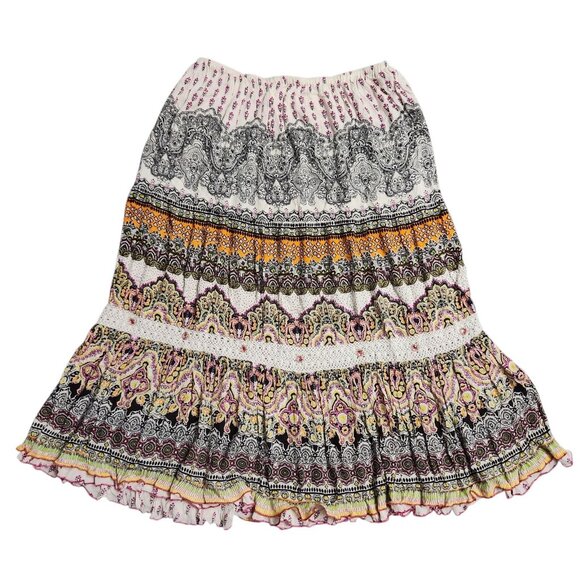 Forbidden Los Angeles Size XL - 3X Boho Gypsy Skirt Tiered Maxi Hippie Festival - Picture 2 of 10